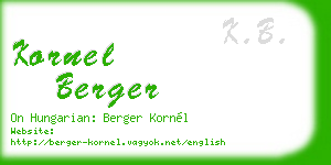 kornel berger business card